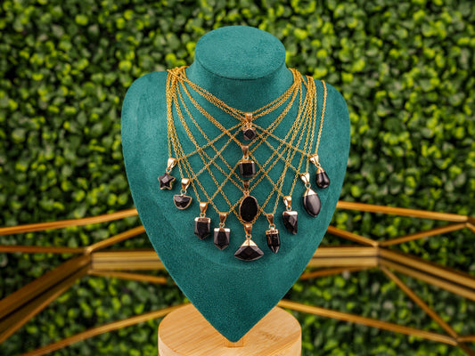 Black Obsidian Natural Gemstone Necklaces
